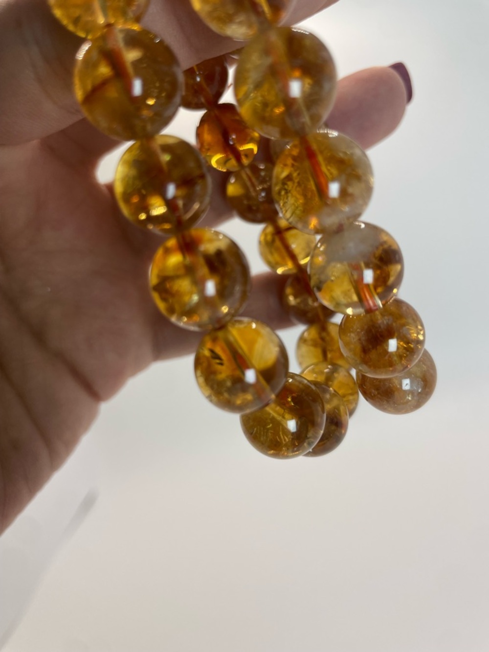 ONE Citrine with Rainbows Bead Stretch Bracelet -12mm (0130) - Picture 3 of 5